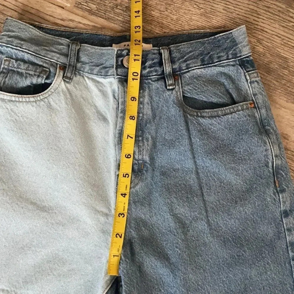 PacSun Color Block Hi Rise Straight Denim Jeans Button fly Women’s Size 27 - Picture 8 of 14